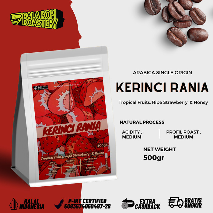 

Kopi Arabika Kerinci Natural Biji Kopi Single Origin Arabica 500gr