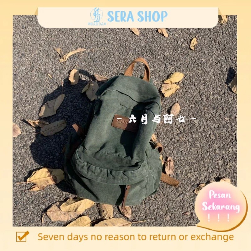 

✒Sera Sera American retro tas sekolah pria dan wanita bisa menjadi angin malas ransel mahasiswa ransel dicuci kanvas mahasiswa ransel tahan lama