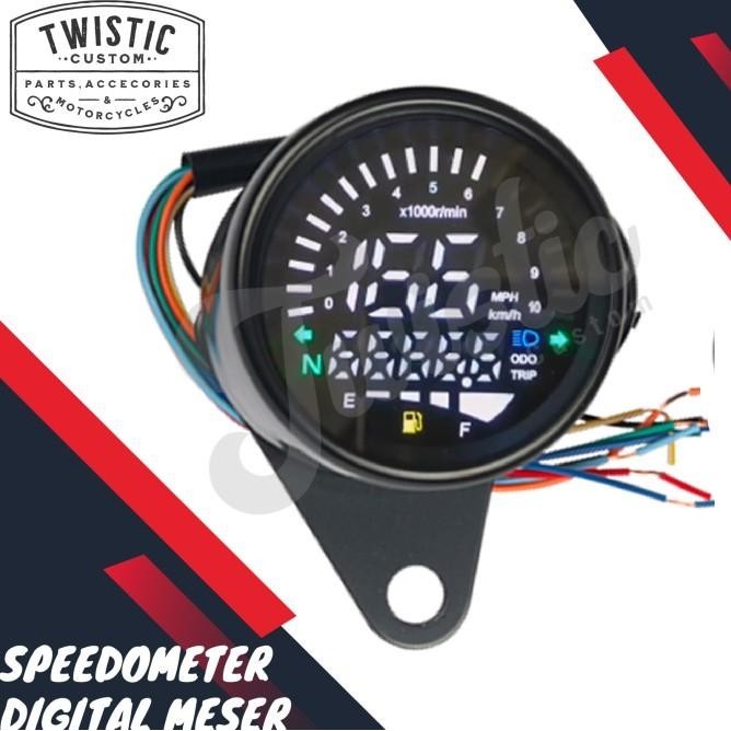 Speedometer Digital Meser Motor Custom Universal Caferacer Tracker