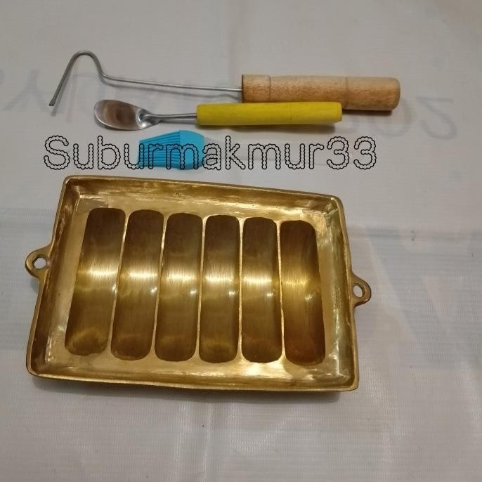 1 Set Cetakan Kue Pancong Kue Pukis Bahan Kuningan Asli Nitenbaru