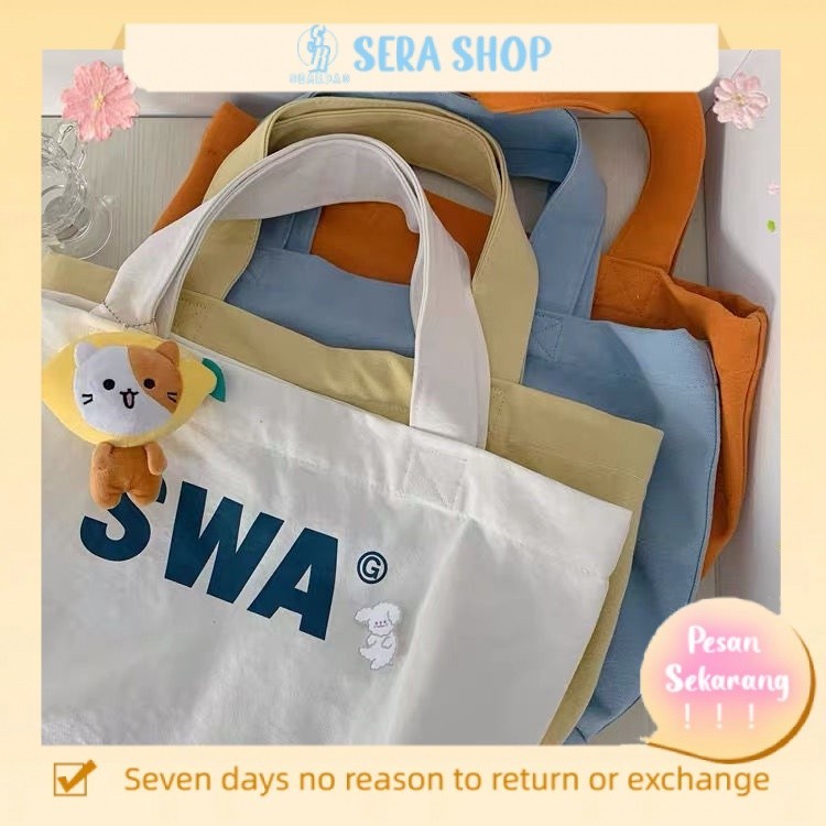 

☌✻Sera Gaya Korea Tas Kanvas Kapasitas Besar Jepang Harajuku Tas Bahu Wanita Tas Lucu Serbaguna Tote Bag Tas Mahasiswa