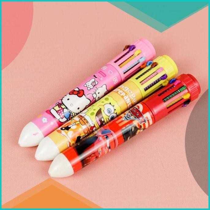 

Pena Ballpoint Pulpen Multi Warna 10 Color Pen 1 PCS - Warna Random 16