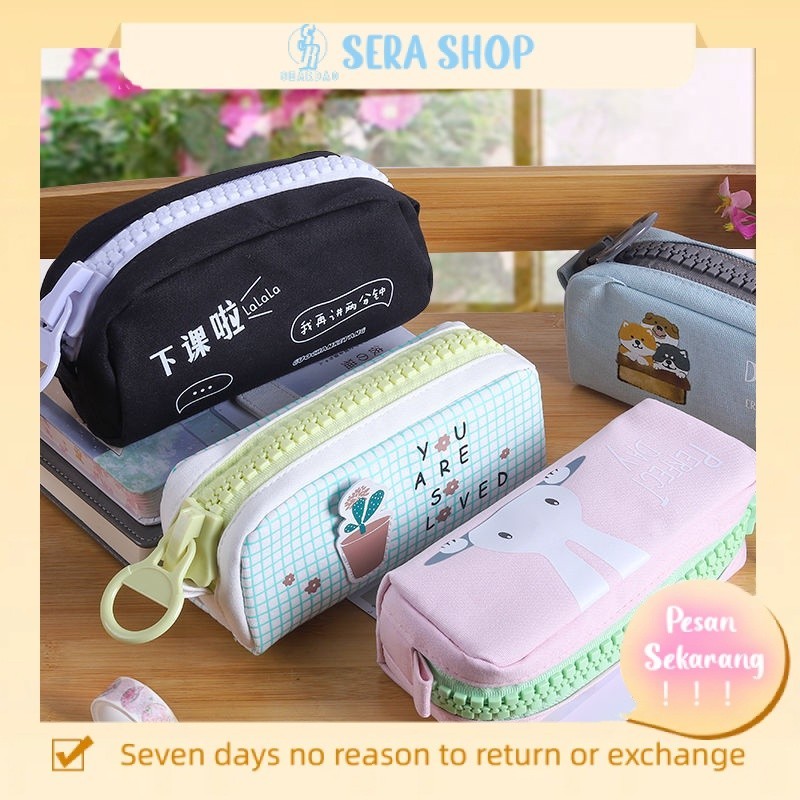 

♙☎☁Sera besar ritsleting tas pensil lucu sederhana anak laki-laki dan perempuan tas alat tulis siswa sekolah dasar kapasitas besar kotak pensil siswa sekolah menengah pertama