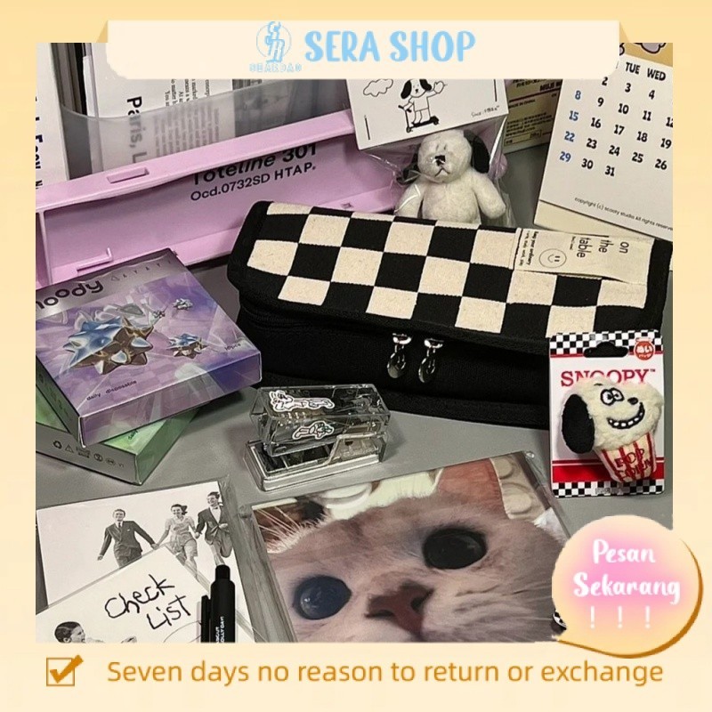 

♧ﺴ* Darah Merah * Korea tas alat tulis kanvas sederhana tas pensil siswa tas penyimpanan tas kosmetik wanita multi-fungsi berkapasitas besar