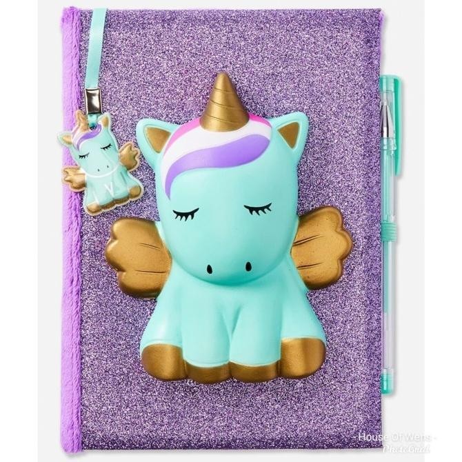 

JUSTICE UNICORN SQUISHY DIARY INCLUDE PEN - DIARY UNICORN JUSTICE