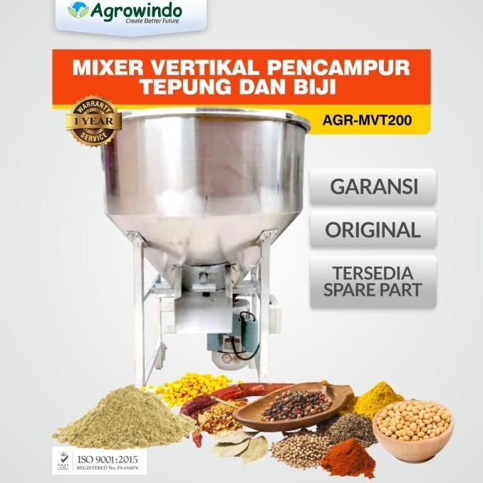 Maksindo Mesin Mixer Vertikal Pencampur Tepung Dan Biji Agr-Mvt200