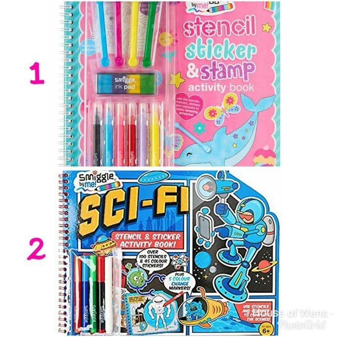

SMIGGLE STENCIL STICKER & STAMP ACTIVITY BOOK - BUKU STICKER SMIGGLE