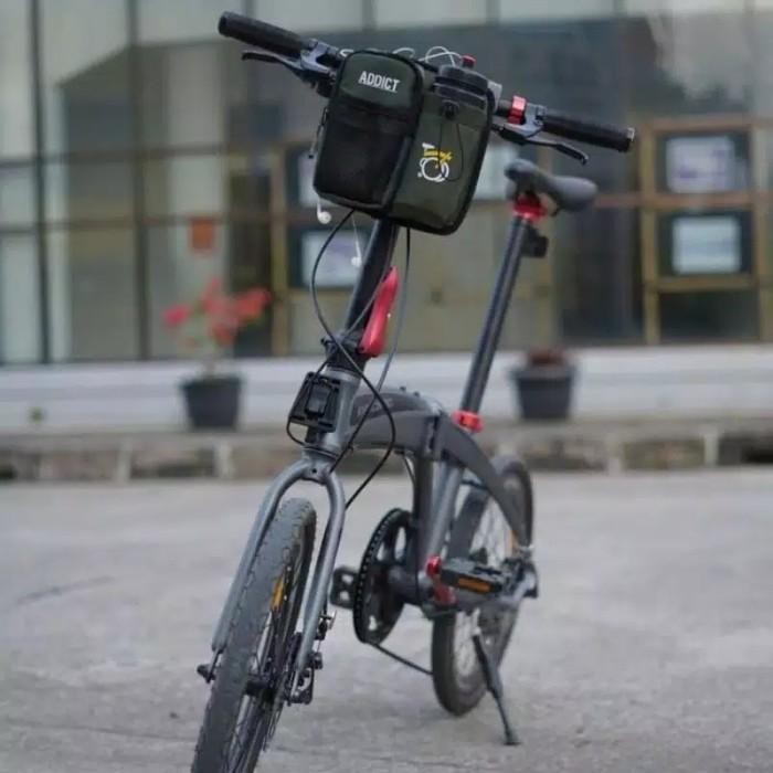 TAS SEPEDA LIPAT HITAM BROMPTON STANG HANDLEBAR TEMPAT BOTOL MINUM