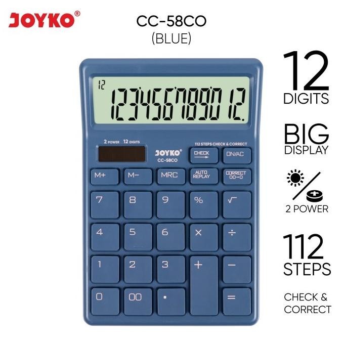 

Model baru - Calculator Kalkulator Joyko CC-58CO 12 Digits - Cream !!