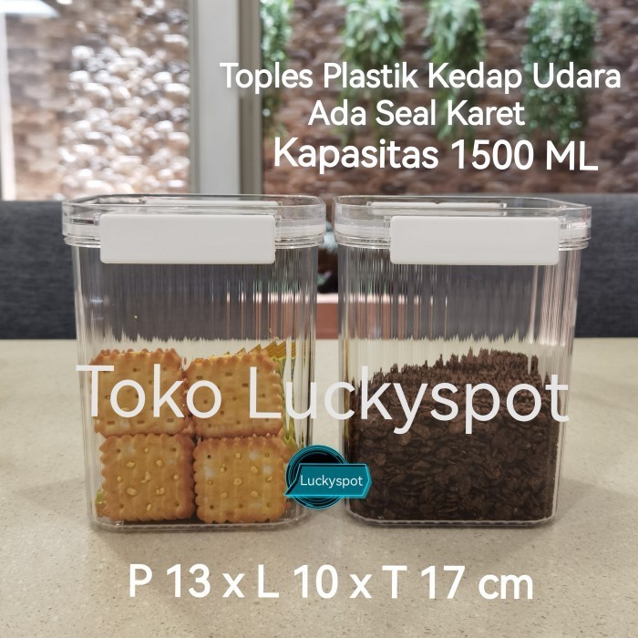 Toples kotak bening kedap udara / toples lebaran /toples kue kering