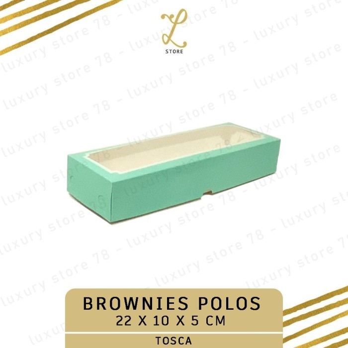 [22X10X5 CM] DUS BROWNIES POLOS IVORY Kemasan Box Kue Lapis Lebaran