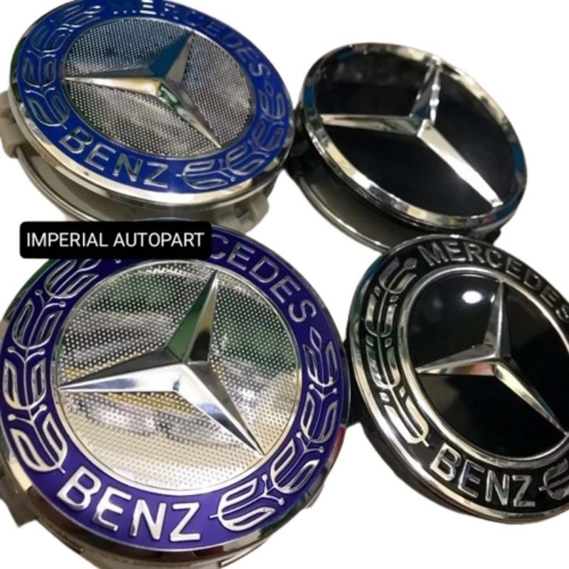 Dop Velg Roda Emblem Mercedes Benz Mercy 75mm Original