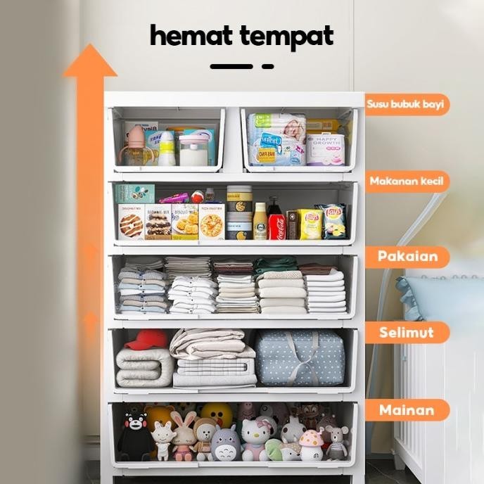 KUCA Loker Plastik LemariCabinet Tabung Baja Lemari Baju Gantung Rak