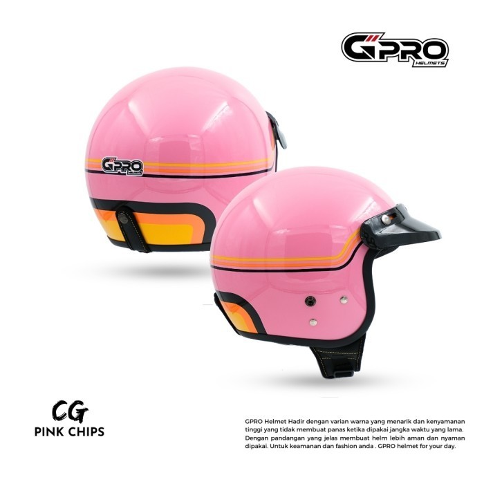 Helm Go Wanita Hijab Pink Chips Sni Full Leher