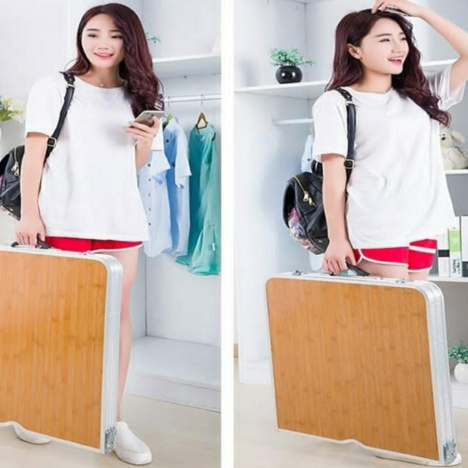 Meja Lipat Koper Portable / Meja Lipat HPL Portable