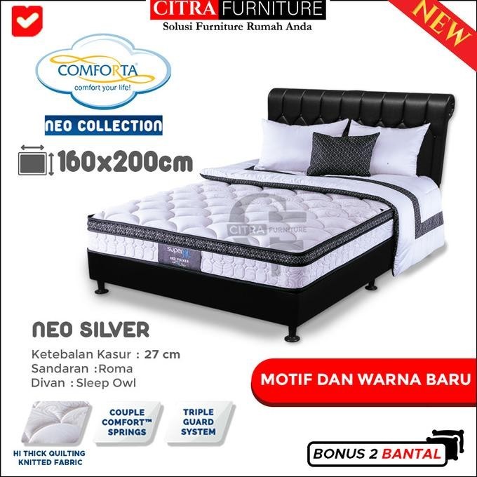 Comforta Spring bed Super Fit Silver Matras 160x200-Full Set Springbed