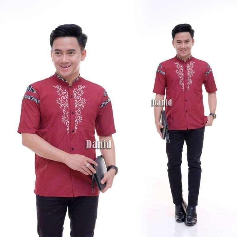 Baju Kemeja Kurta Qurta Khurta Koko Ayah Cowo Pria Laki Arab Muslim Lengan Tangan Pendek Bahan Katun