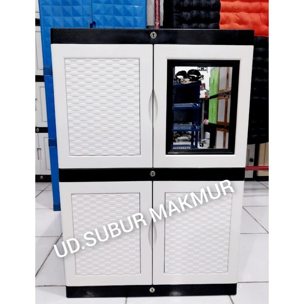 Lemari Plastik Lemari Pakaian MULTICLUB ROTAN Susun 2