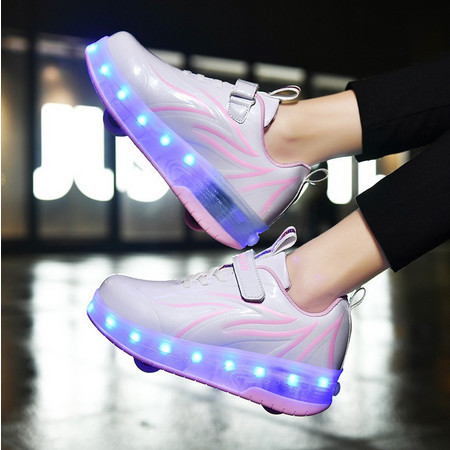Roller Shoes Heelys LED Light Sneakers Dengan Dua Roda Untuk Anak-Anak