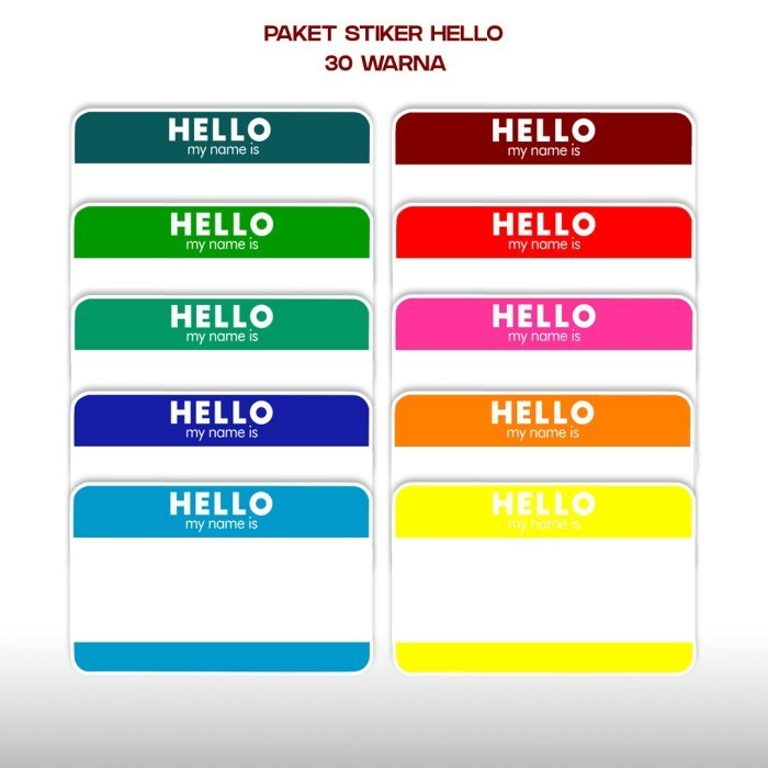 

Paket Stiker Vynil Glossy Graffiti Hello My Name is full 30pcs