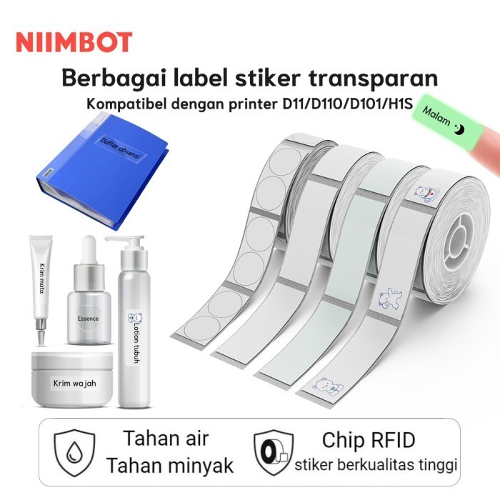 

NIIMBOT D11 D110 D101 Kertas Label Transparan Tahan Air Dan Goresan