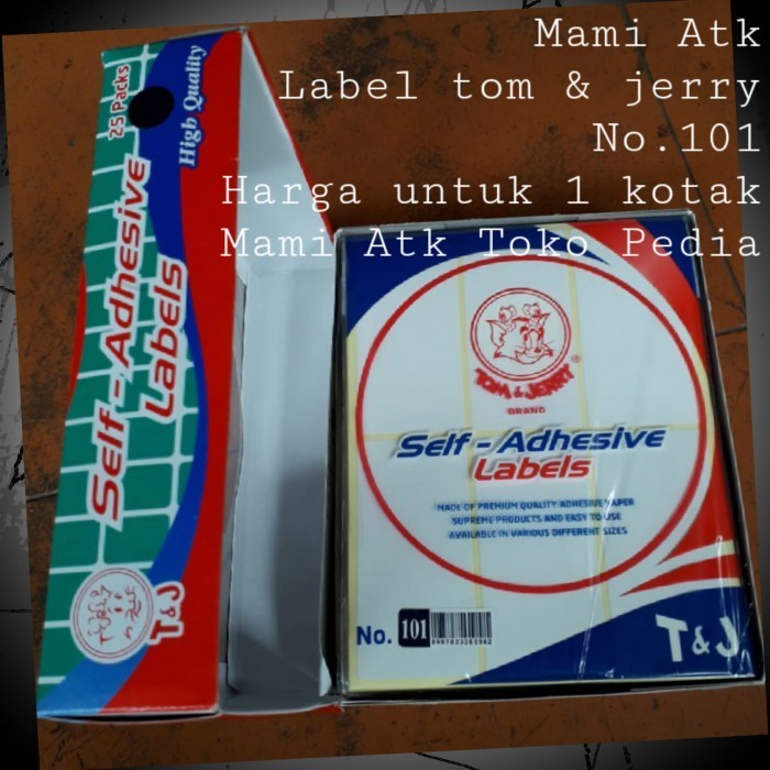 

Label tom & jerry no.101 harga untuk 1 kotak isi 25 pack