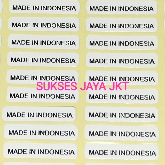 

Stiker MADE IN INDONESIA UK 0.5 X 3 CM ISI 17.100 PCS /PAK