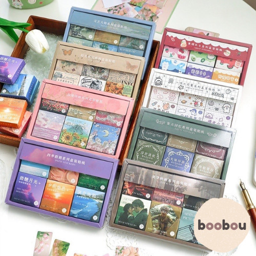 

300 Lembar Sticker Scenery Aesthetic Vintage Retro Ancient CUTE