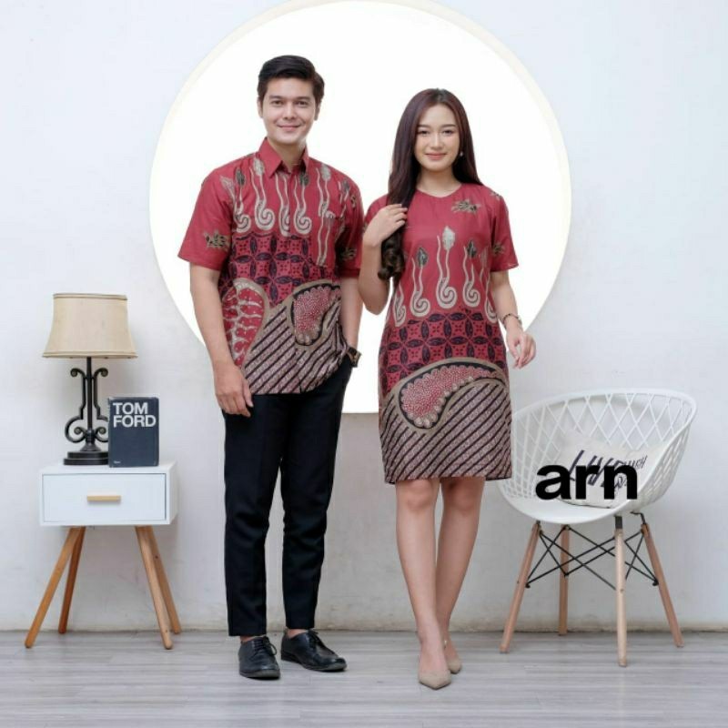 KONDANGAN FORMAL CASUAL // COUPLE DRES BATIK WANITA LENGAN PENDEK DRES NATAL DRES BATIK WANITA