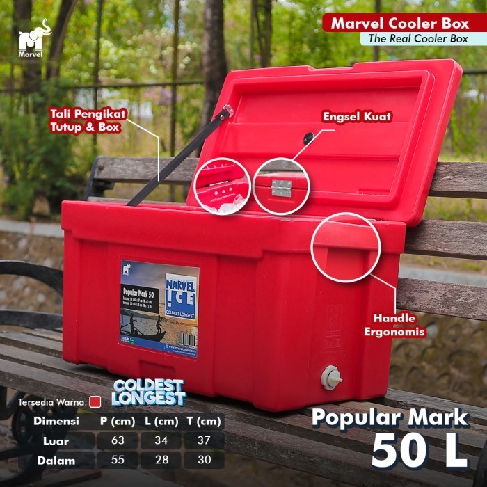 NEW MARVELCOOLER 50 LTR - POPULAR MARK (COOLBOX - ICEBOX - ES BOX) ORIGINAL