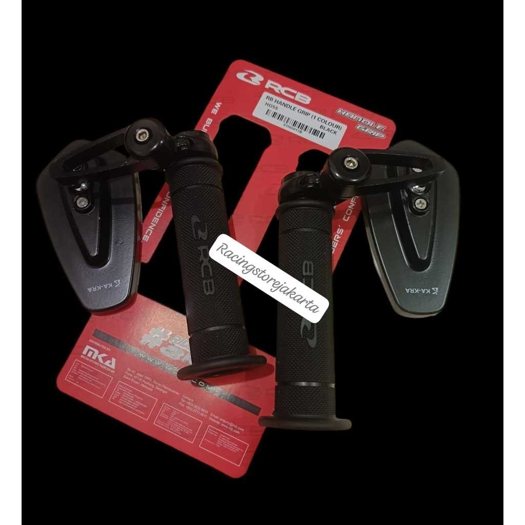 READY ORIGINAL Spion Jalu Bar End Fullset Plus Handgrip Grip Hanfat Rcb Universal Nmax Aerox Vario