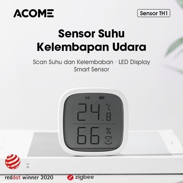 JUAL ACOME smart temperature and humidity sensor TH1 zigbee RedDot