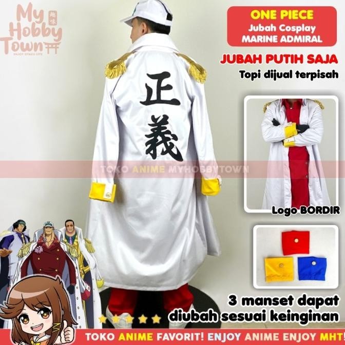 New Sale Jubah Cosplay Anime One Piece Marine Admiral Akainu Aokiji Kizaru Berkualitas