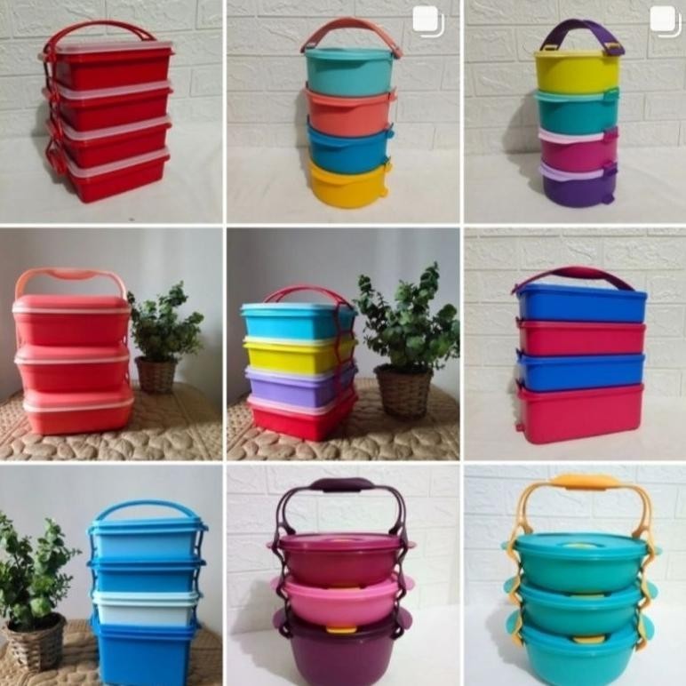 Murah Rantang Tupperware doublesweet funclicktogo click to go carry all bowl carry all set click to 