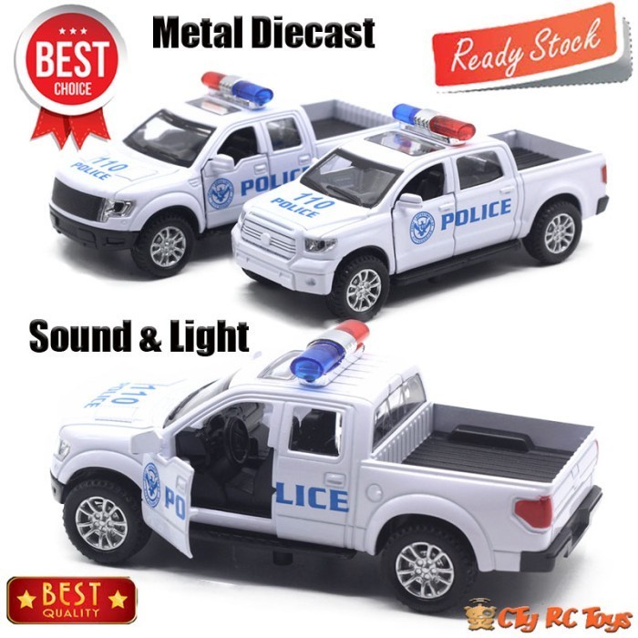 Diecast Miniatur Mainan mobil mobilan Truk Polisi Bahan Metal