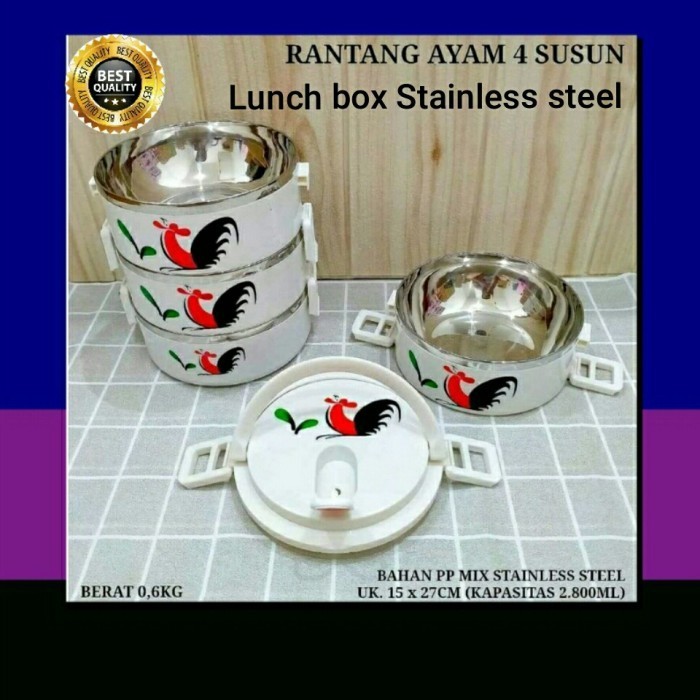 RANTANG 4 SUSUN AYAM JAGO STAINLESS MURAH