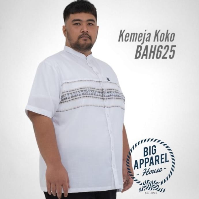 Kemeja Koko Jumbo Big Size Pria Laki Cowok Linen Putih Voicnot Bah625 Axiataluo