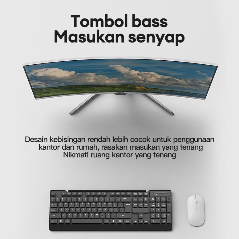 Hot Sale OLYPS Keyboard Wireless 2.4Ghz Portable 104 Keys untuk PC Laptop Murah