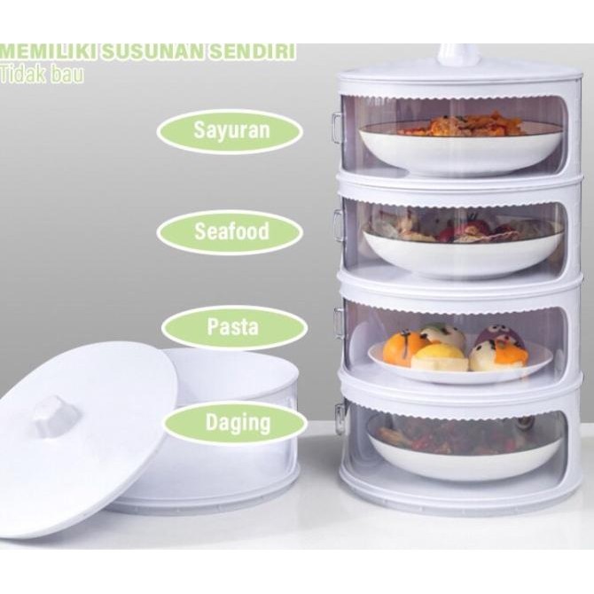 CR - Rak penyimpanan makanan 5 susun multi layer / Tempat penutup makanan TERLARIS