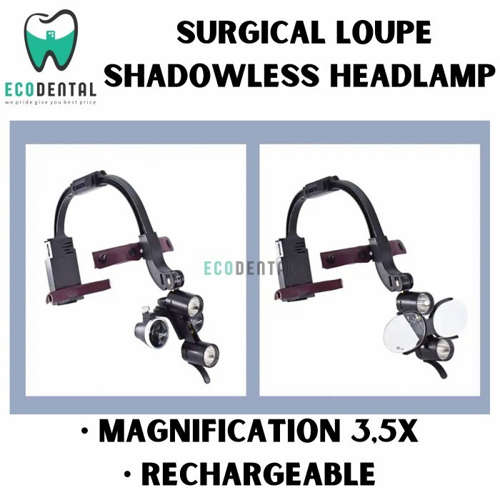 LOUPE SHADOWLESS HEADLAMP 3,5X MAGNIFICATION DENTAL LOUPE HARDCASE