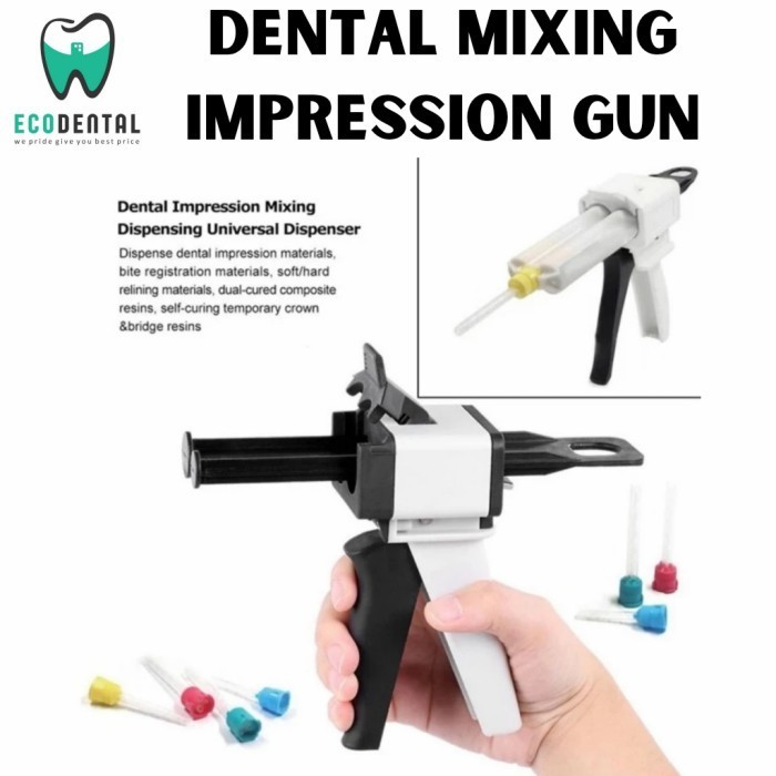 

DENTAL GUN DISPENSER MIXING LIGHT BODY ELASTOMER DOUBLE IMPRESSION