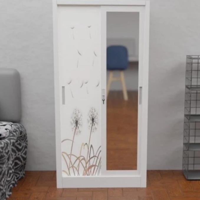 Lemari Sliding Besi Lemari Pakaian 2 Pintu Lemari Pakaian Besi Sliding