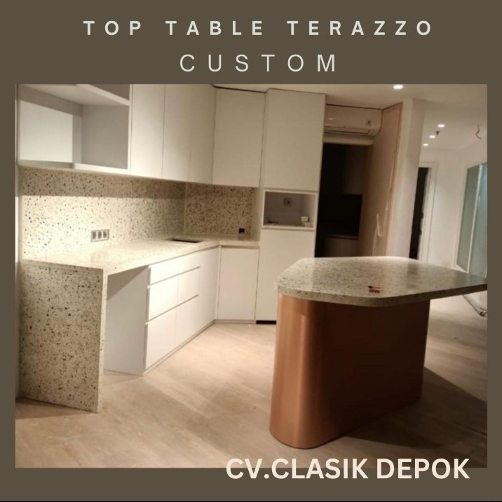 top table kitchen set granit marmer teraso