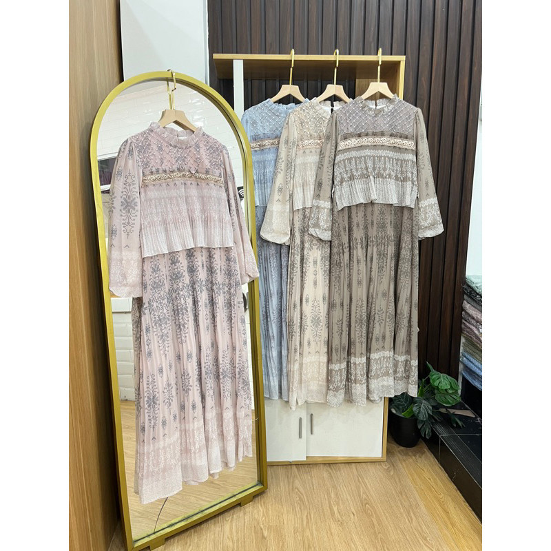 PREMIUM Fatunhijabs - Dirla gamis pleats gamis ceruty