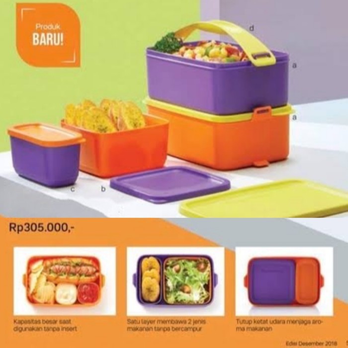 Tupperware Rantang Set Wadah Piknik Memyimpan Nasi Lauk Roti Promo