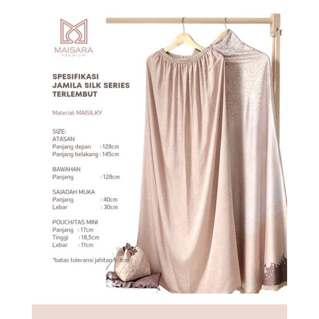 PREMIUM [READY BEST SELLER] MUKENA JAMILA SILK DEWASA JUMBO BY MAISARA PREMIUM ORI + SAJADAH MUKA