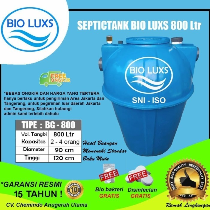 septictank biotech, septictank biofil, septictank bioluxs 800 liter