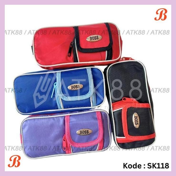 

| PGT | PENCIL CASE / TEMPAT KOTAK PENSIL / KAIN RESLETING BOSS POLOS KOIN