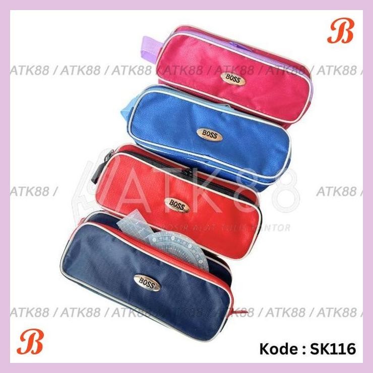 

| PGT | PENCIL CASE / TEMPAT KOTAK PENSIL / KAIN RESLETING BOSS POLOS TAPLOK
