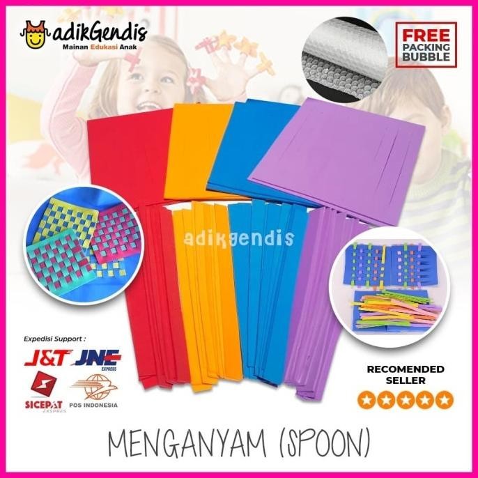 Menganyam Spoon Mainan Belajar Edukasi Anak PAUD TK APE